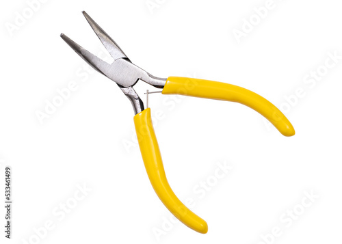 Yellow plier isolated