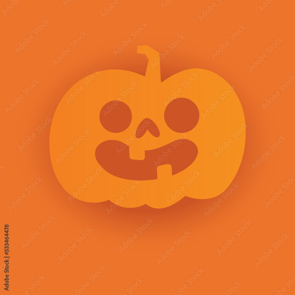 Halloween carved pumpkin. Cute illustration, flat design. Halloween carved pumpkin. Cute illustration, flat design.