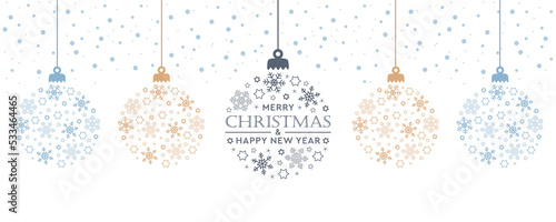 Obraz na płótnie hanging bright christmas ball decoration with snowflakes