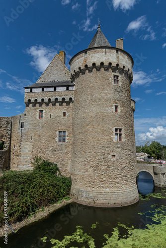 Panoramic view of Chateau de Suscinio in Gulf of Morbihan, Brittany (Bretagne), France