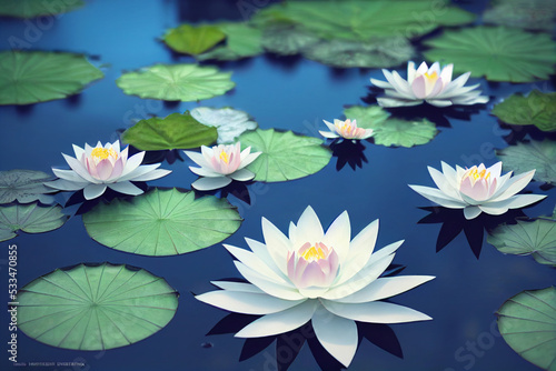 Beautiful Gorgeous Majestic Lotus in the Lake, Nature, Flower, AI Generative