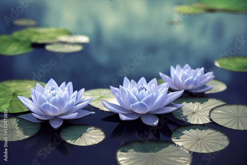 Beautiful Gorgeous Majestic Lotus in the Lake  Nature  Flower  AI Generative