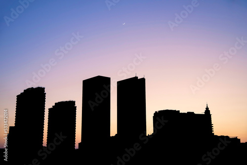 silhouette of the city