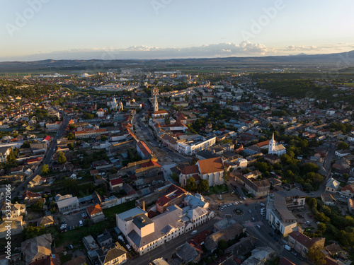 Aerial view of the city of Turda in Romania
