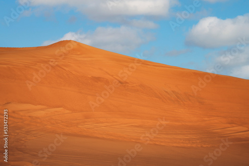 Sand dunes in the desert 