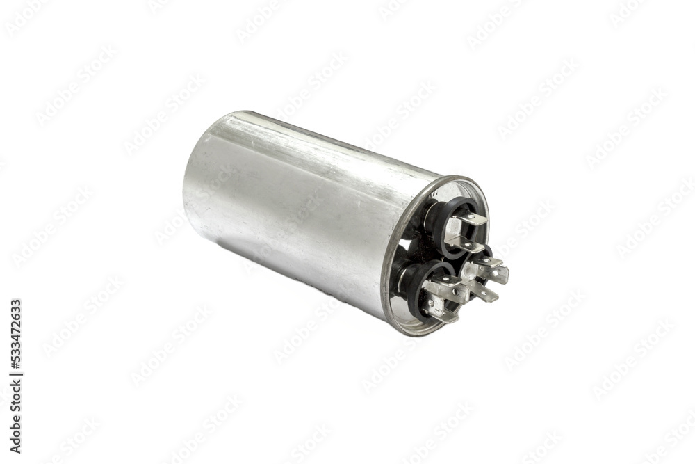 Air conditioner capacitor, isolated, Home appliances repair service.