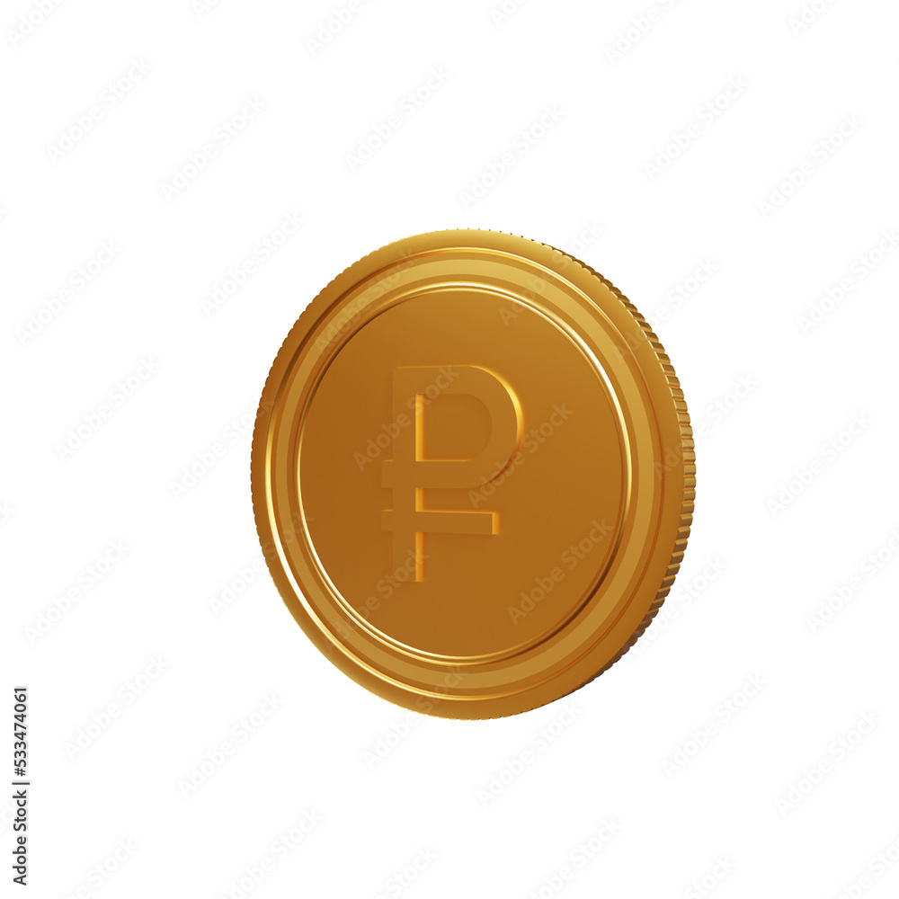 Currency Symbol Russian Rouble 3D Illustration Currency Symbol Russian Rouble 3D Illustration