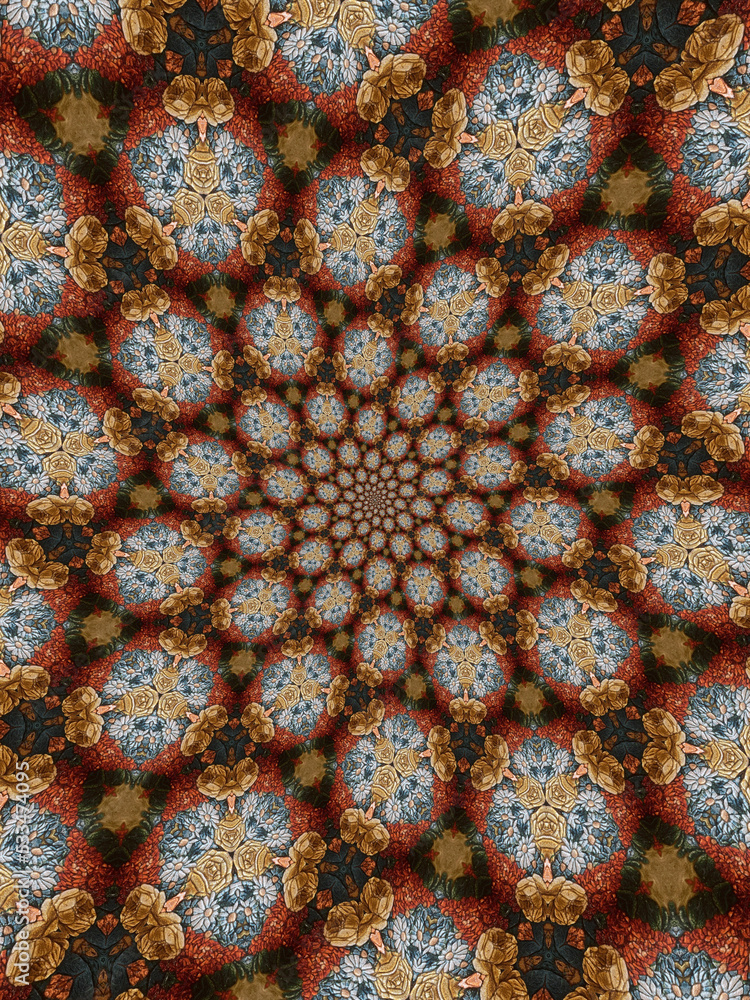 Kaleidoscope with Flower Patterns Kaleidoscope with Flower Patterns