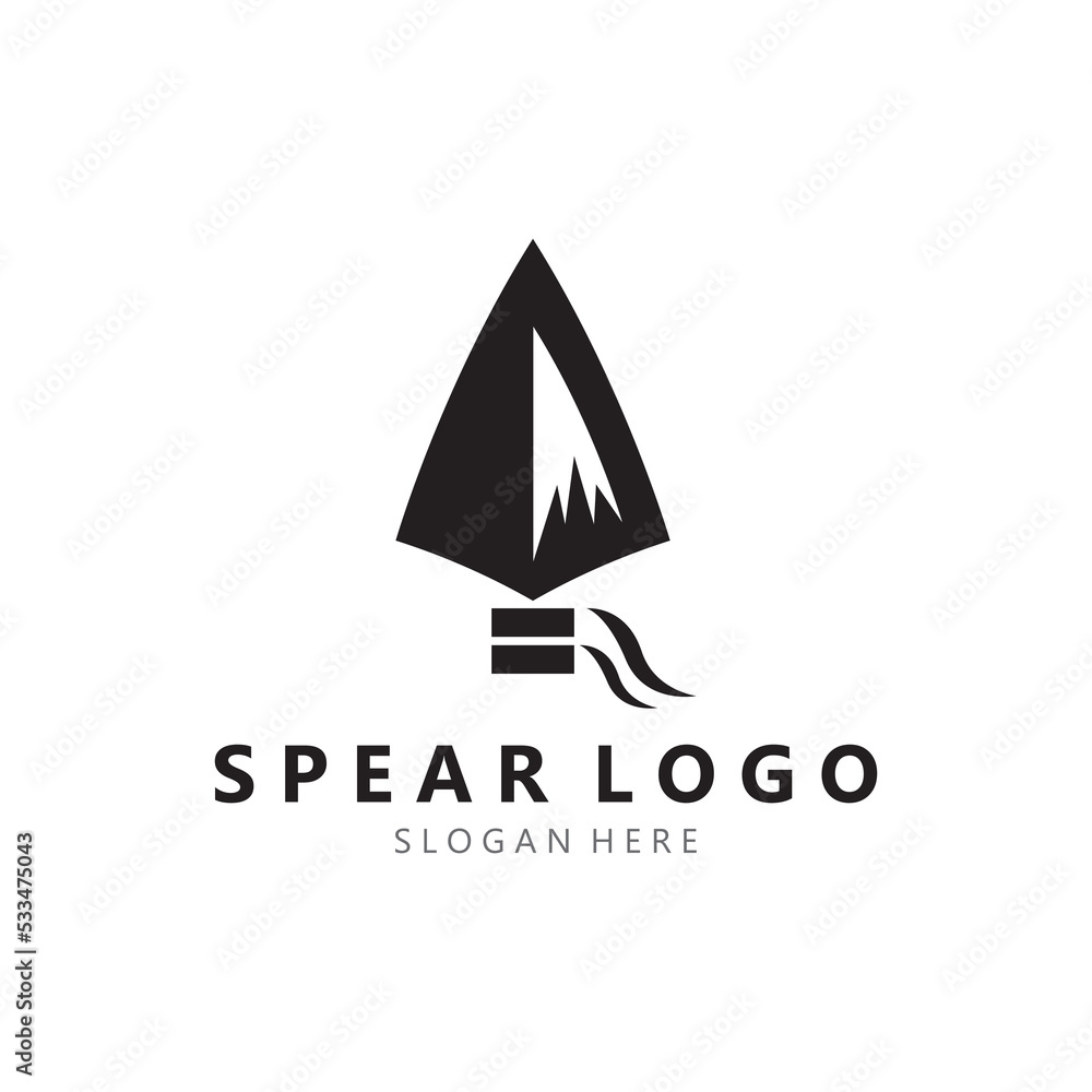 spear logo design with template vector illustration spear logo design with template vector illustration