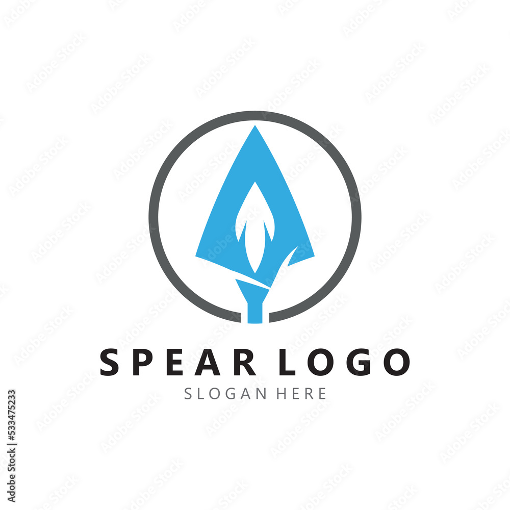 spear logo design with template vector illustration spear logo design with template vector illustration