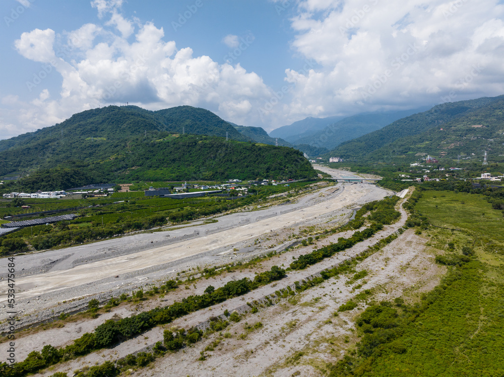 Aerial of Taitung Jhihben natural landscape Aerial of Taitung Jhihben natural landscape