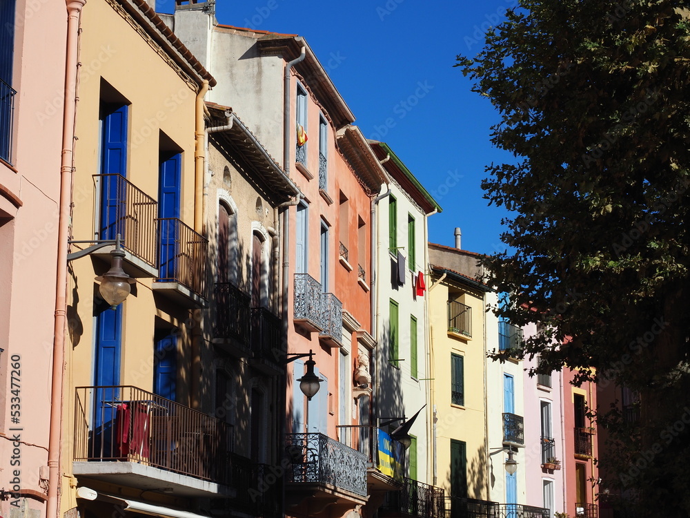 Colourful houses in the town of Collioure