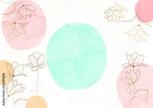 colors and flowers drawings on white backgroundfor invitations