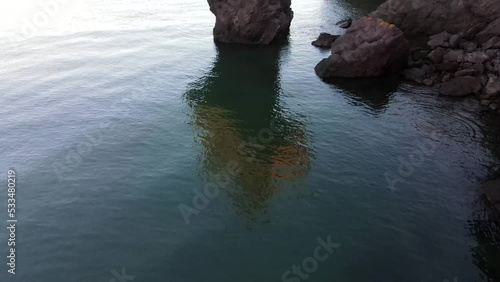 Scenic Quaco Head rock UNESCO Fundy Biosphere Reserve in Canada photo