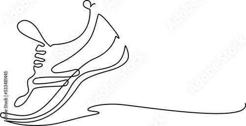 Sport shoes. Sneakers. Continuous line drawing. Vector  illustration.