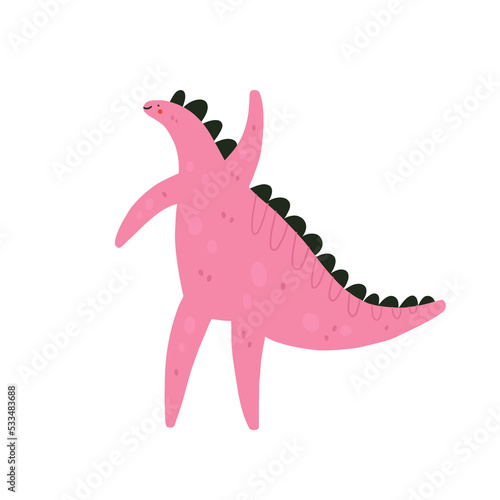 Cute dinosaur. Funny dino character. Vector cartoon illustration.