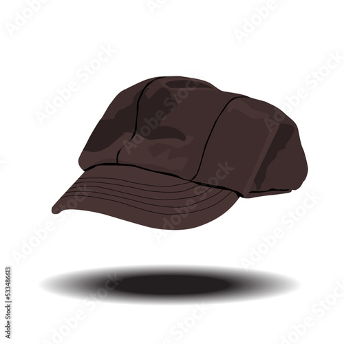 Newsboy cap on a white background. Vector illustration. photo