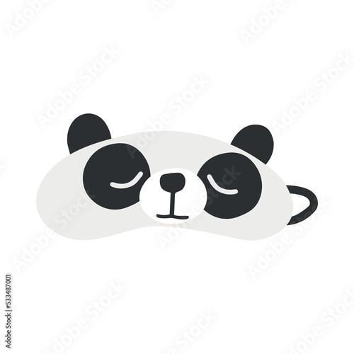 Eye mask vector sleeping night accessory relax resst in traveling illustration set of face sleepy protection cartoon asleep panda