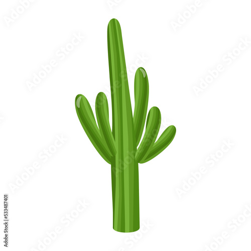 Cactus plant flat illustration, editable design 