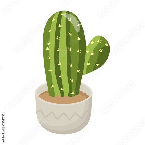 Cactus plant flat illustration, editable design 