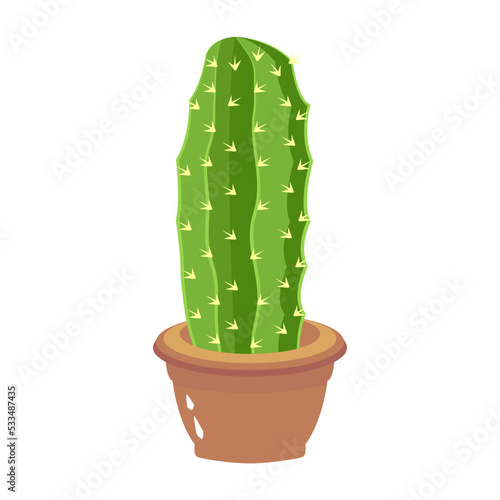 Cactus plant flat illustration, editable design 