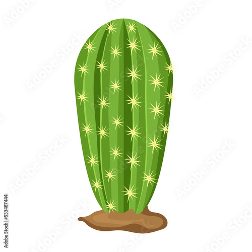 Cactus plant flat illustration, editable design 