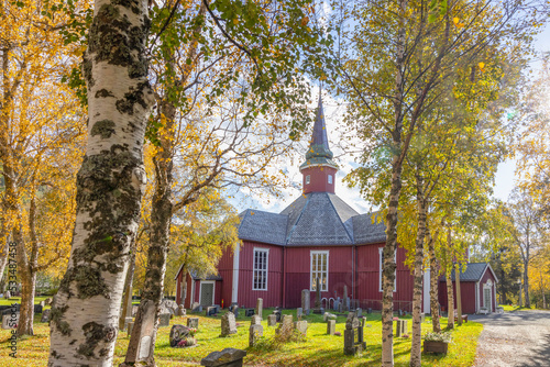 Dolstad church in Mosjøen, the church was consecrated in 1734,Vefsn,Nordland county,Norway,Europe