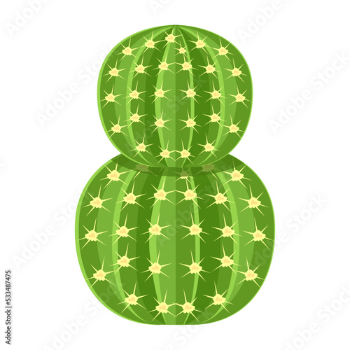Cactus plant flat illustration, editable design 