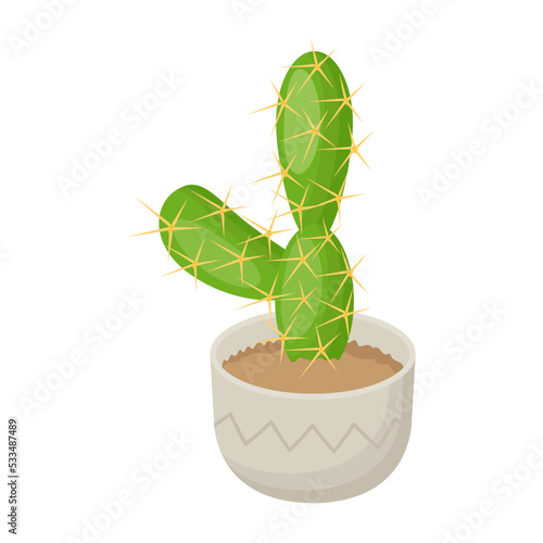 Cactus plant flat illustration, editable design 