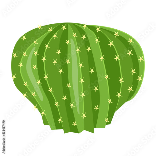 Cactus plant flat illustration, editable design 