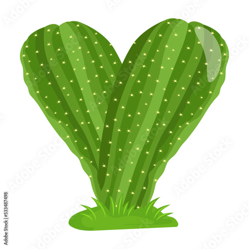 Cactus plant flat illustration, editable design 