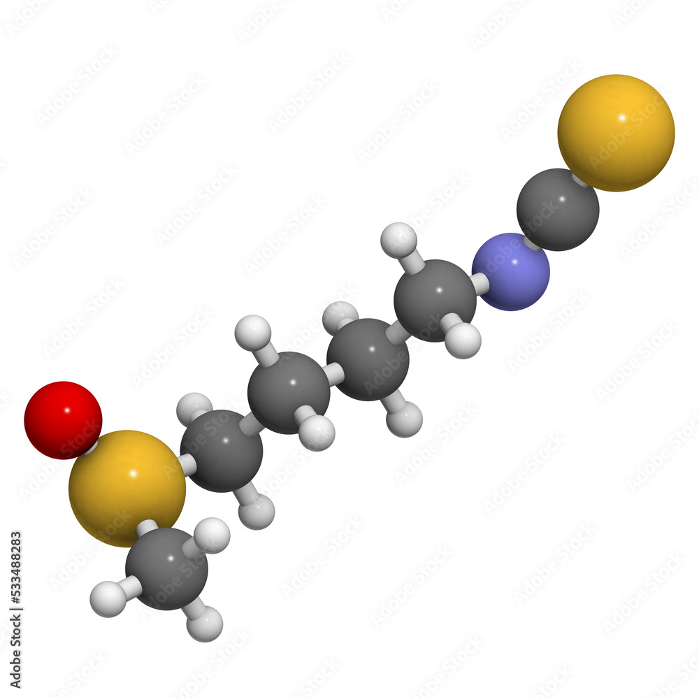 Sulforaphane broccoli and Brussels sprouts molecule, chemical structure