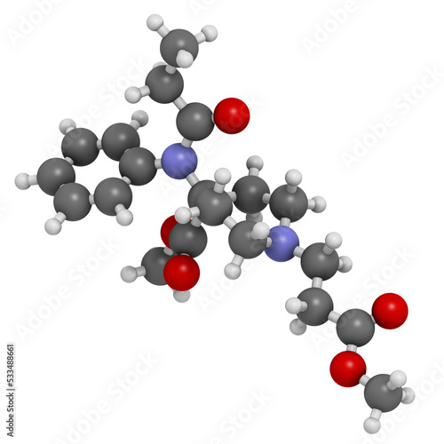 Remifentanil anaesthetic and analgesic drug, chemical structure.