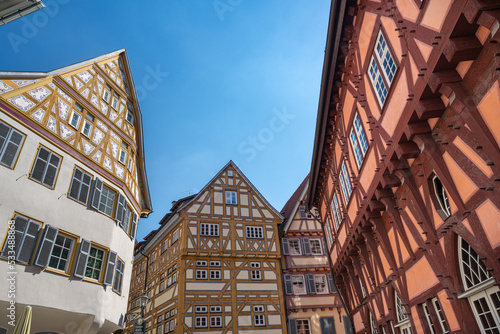 Multistorey half timbered building in the historic part of esslingen. Baden Wuerttemberg, Germany, Europe