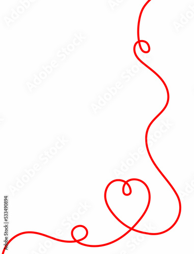 Vertical background with a heart drawn by hand. Sketch, doodle. Simple vector illustration.