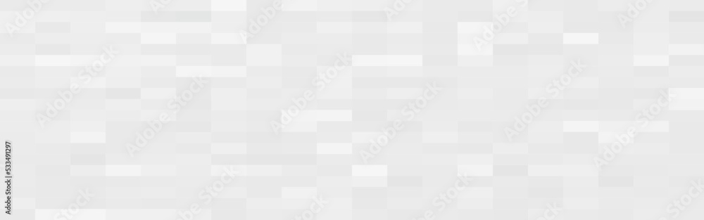 Abstract white gradient rectangles mosaic banner background. Vector illustration.