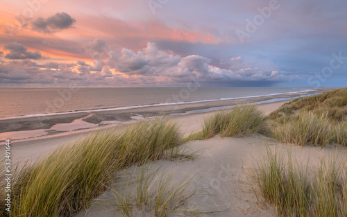 Fototapeta Naklejka Na Ścianę i Meble -  View from dune over North Sea