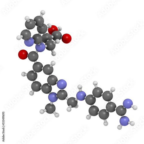 Dabigatran anticoagulant drug, chemical structure.