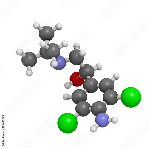 Clenbuterol asthma drug  molecular model