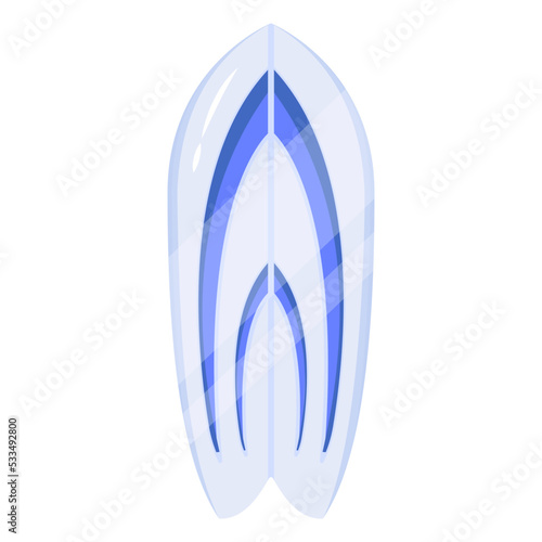 Trendy flat illustration of a longboard