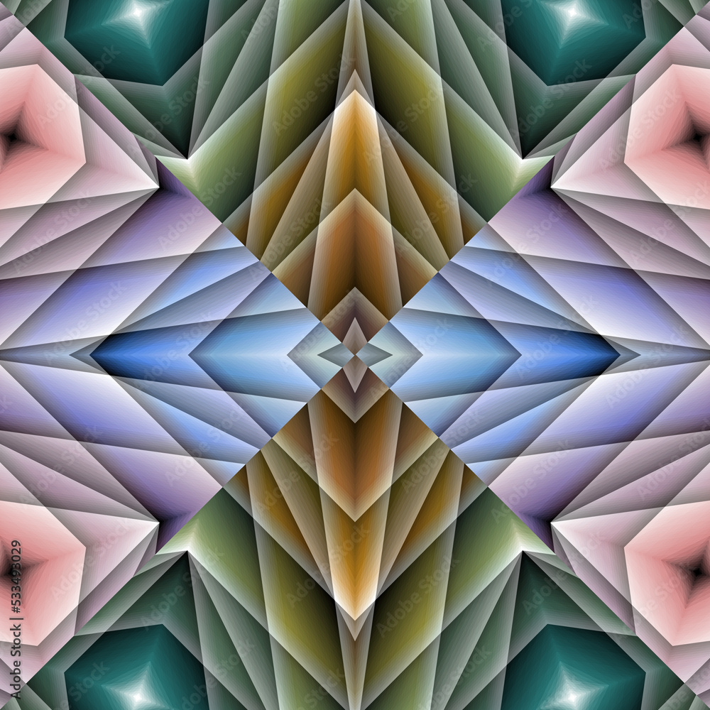 Obraz premium 3d effect - abstract complementary kaleidoscopic color gradient graphic 
