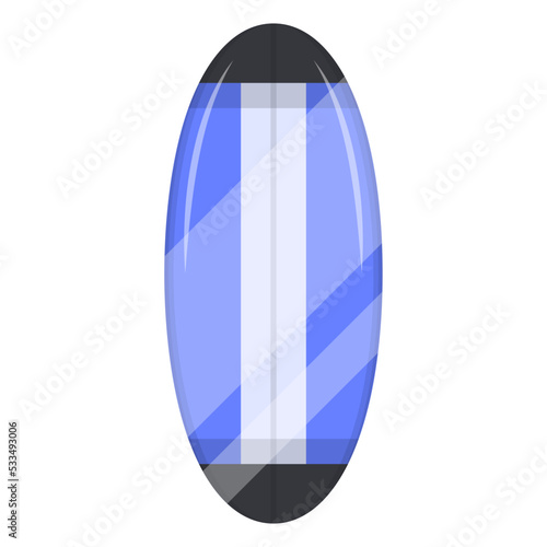 Trendy flat illustration of a longboard