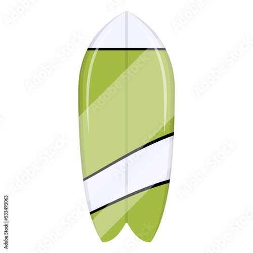 Trendy flat illustration of a longboard