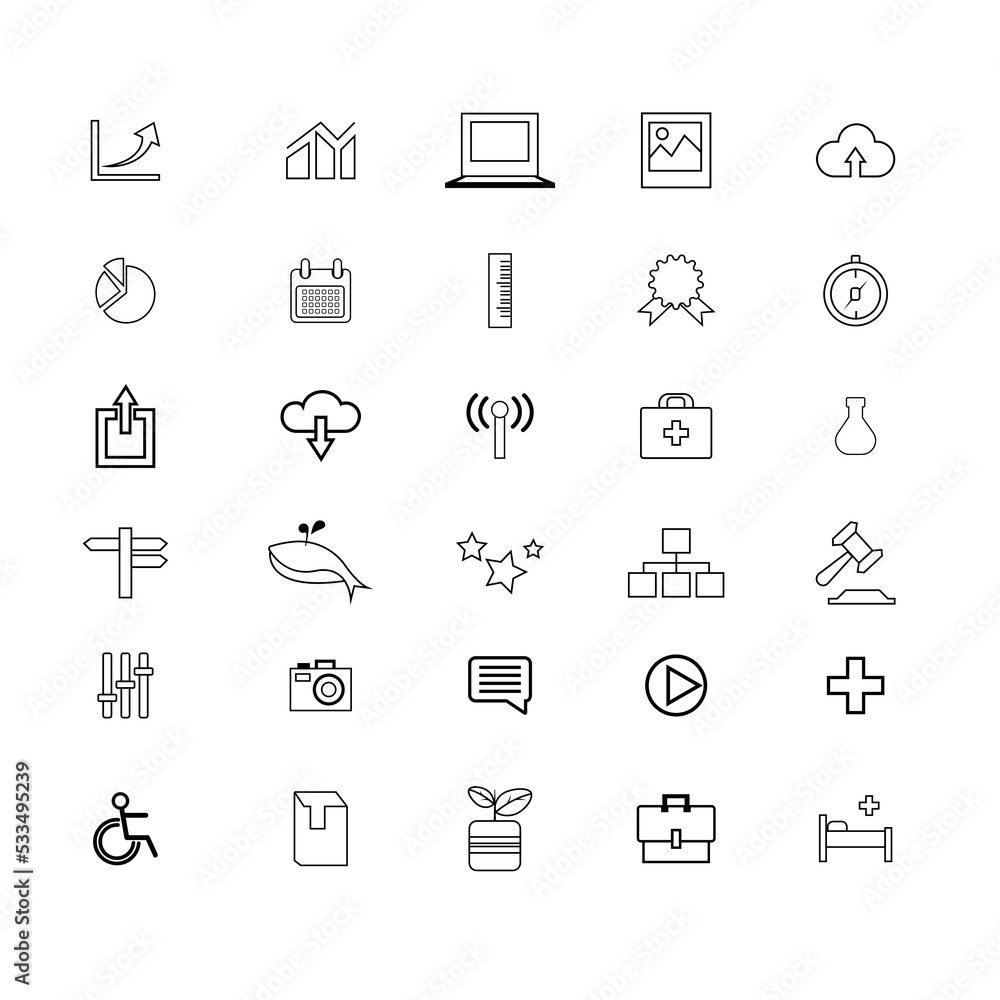 business and icons set business and icons set