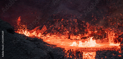 Tela volcano eruption lava flow iceland