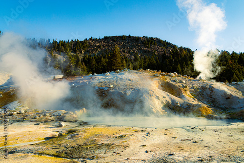 Large boiling mud pot in Bumpas Hell - Lassen Volcanic National Park