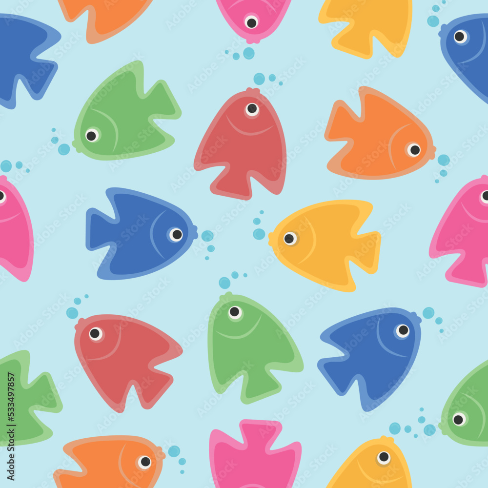 marine vector colorful fish pattern