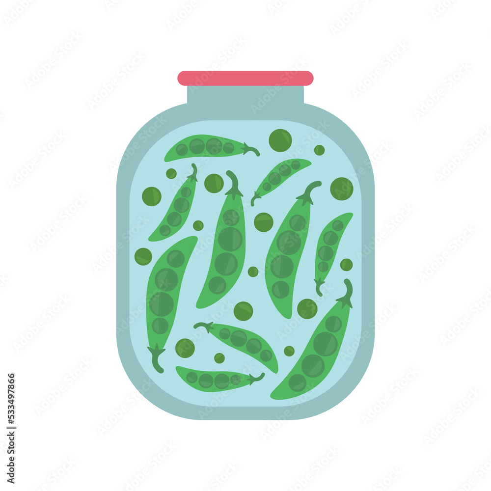 food vector peas in a jar isolated illustration food vector peas in a jar isolated illustration