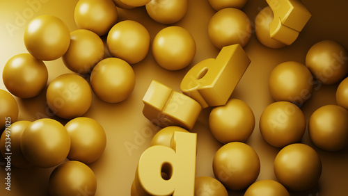 Drab Letters on brown background with balls