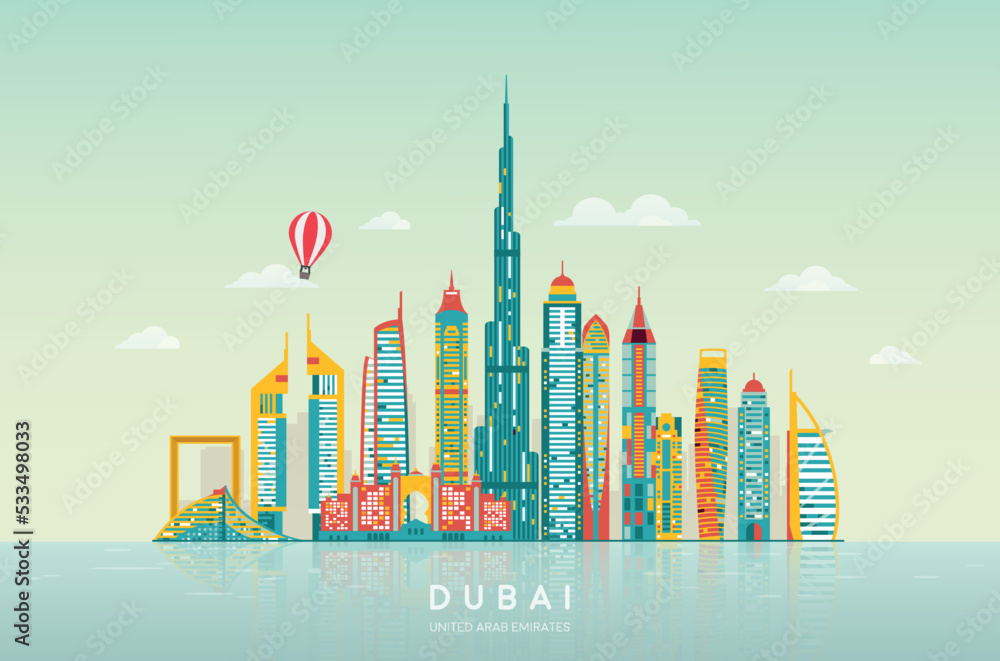 Dubai abstract skyline.